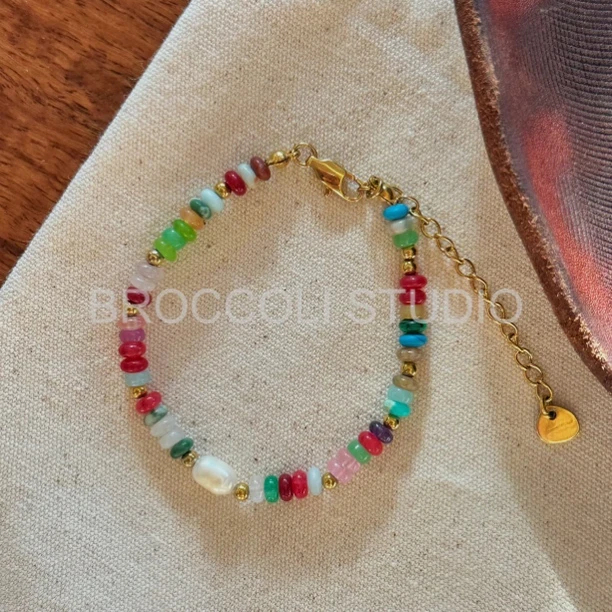 铜合金手链 【流朱手链】小众设计感彩色百搭手链