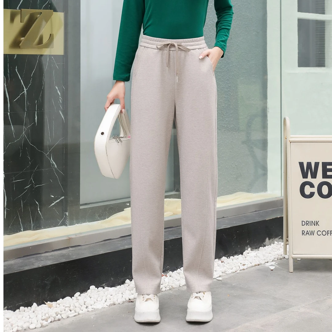 怡特美【窄板香蕉裤】秋冬季新款加厚宽松百搭运动休闲垂感长裤8820