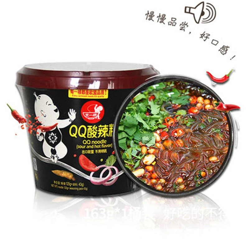 京一根家用宿舍零食桶装酸辣粉方便面米线泡面冲泡即食夜宵速笋1g