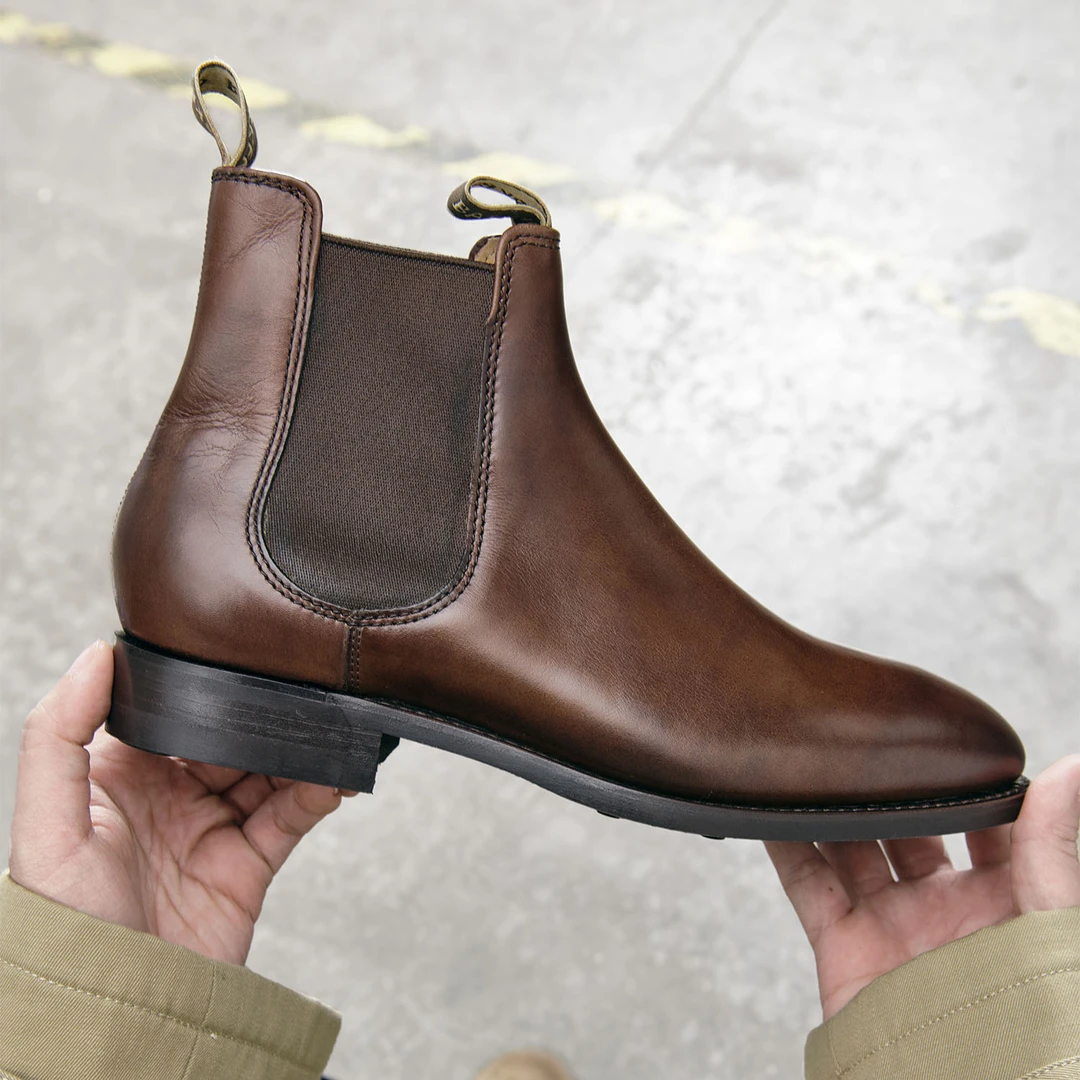 玩儿·英国制造 北安普顿百年鞋厂出产 英国反绒皮 绅士切尔西靴