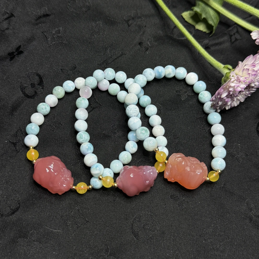 【玉合缘】天然海纹石手串（多样性发一） 6092