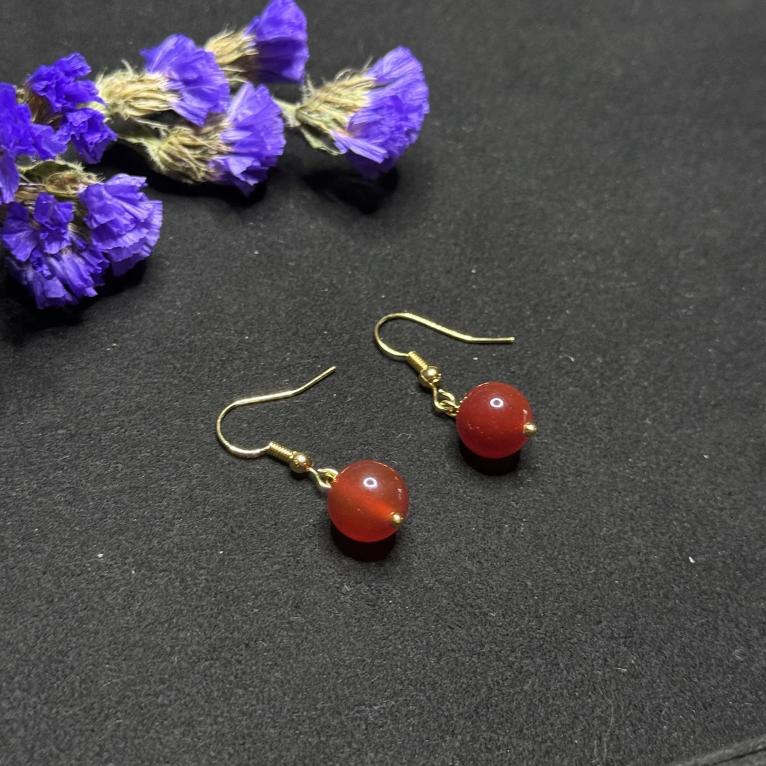 【玉合缘】天然正品南红玛瑙耳饰 4009