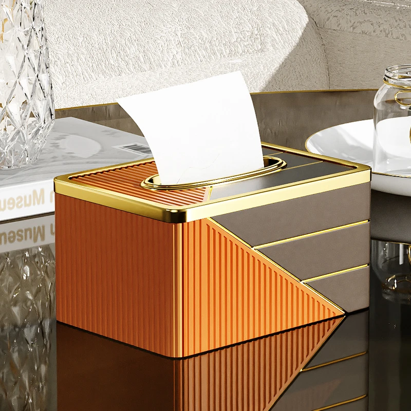 客厅纸巾盒轻奢高档抽纸盒茶几摆件套装现代简约样板房装饰纸抽盒