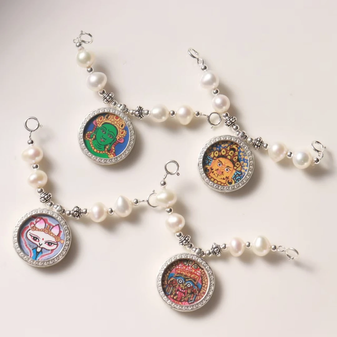 925银玻璃银制品 壹加火火/银镶手绘卡卡合集多样性发其一