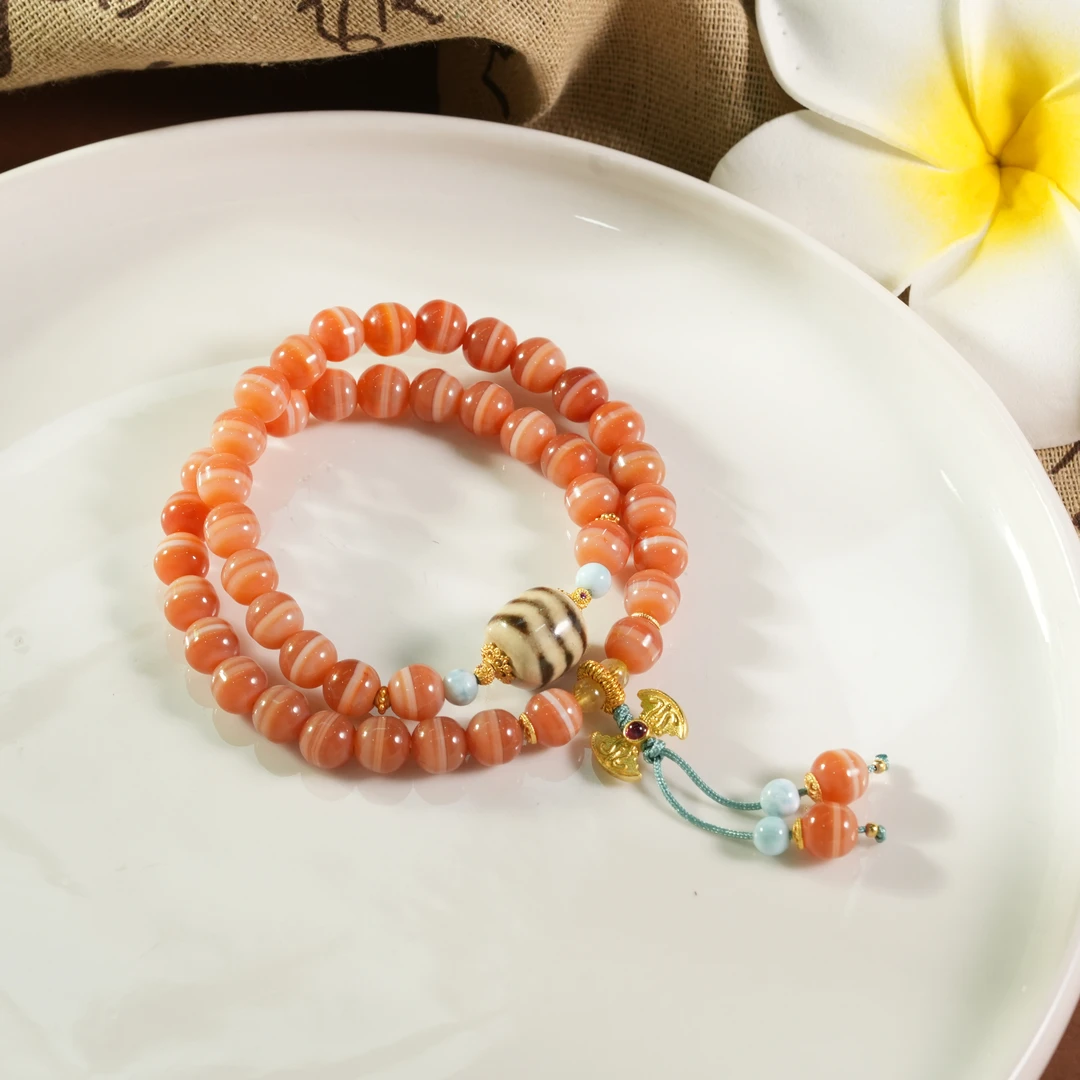 壹加火火|原创设计双牙牙玛瑙多圈多样性发其一