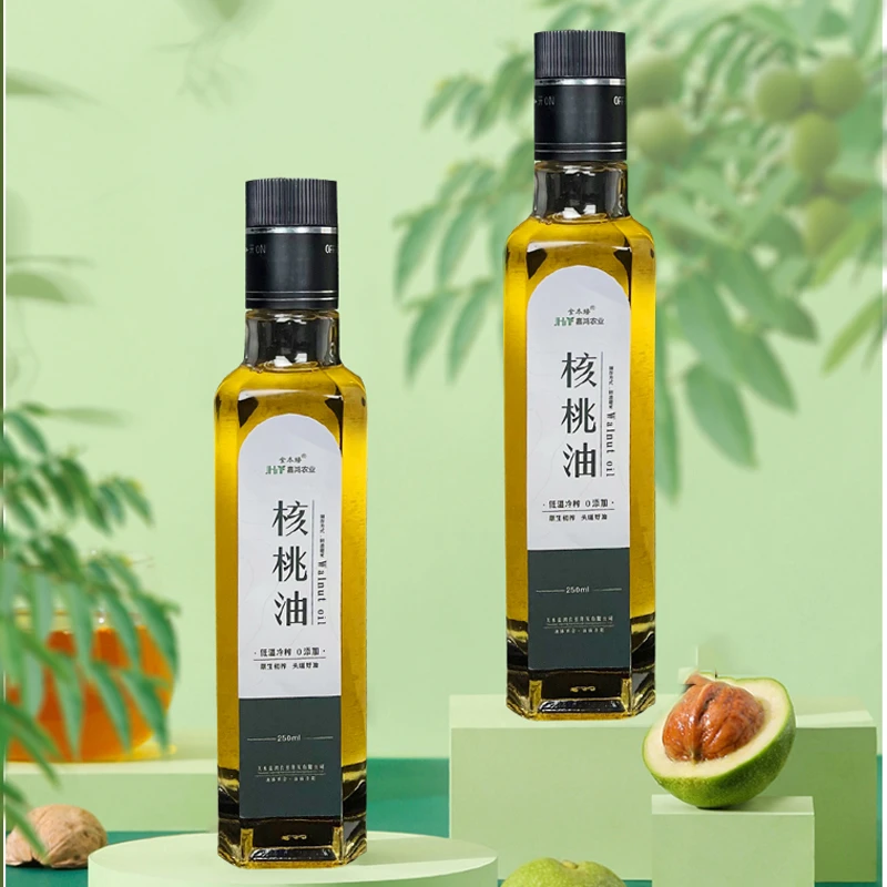 核桃油250ml*2礼盒初榨DHA佐餐辅食油凉拌月子食用油物理压榨新鲜