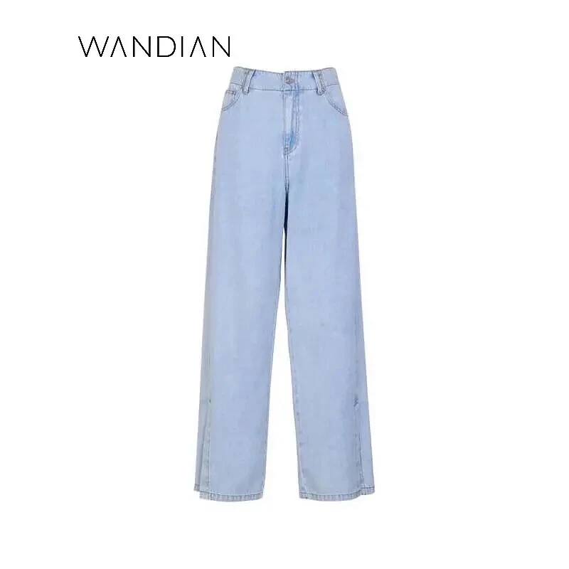 婉甸新品冰水蓝丹宁阔腿裤1232X08SX4