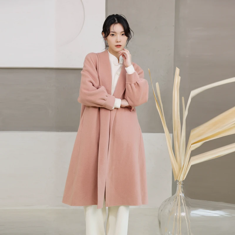 婉甸矿物粉双面呢大衣1234C08XJFYX