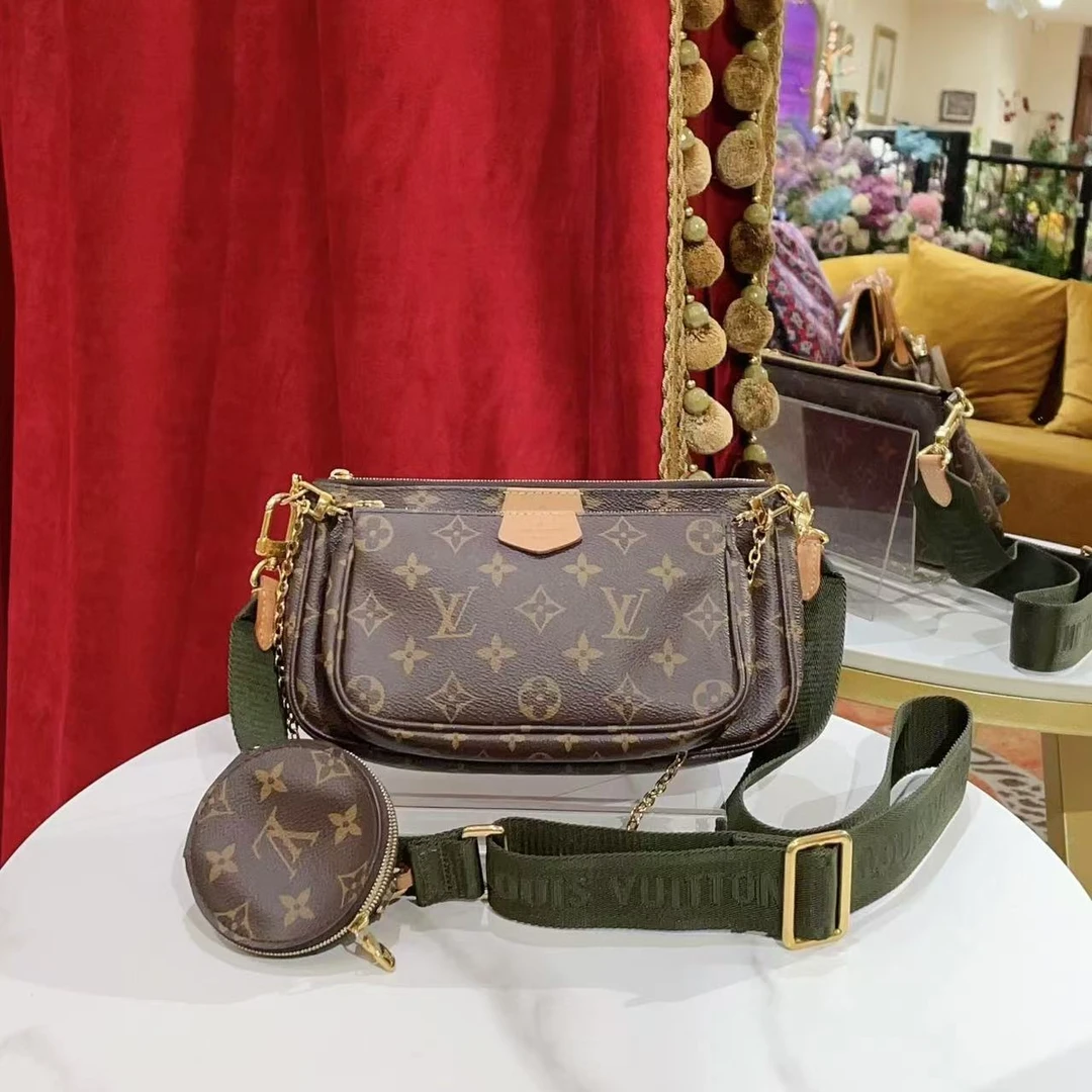 95新 LouisVuitton/路易威登 GGS萌萌丨五合一绿肩带芯片41040171