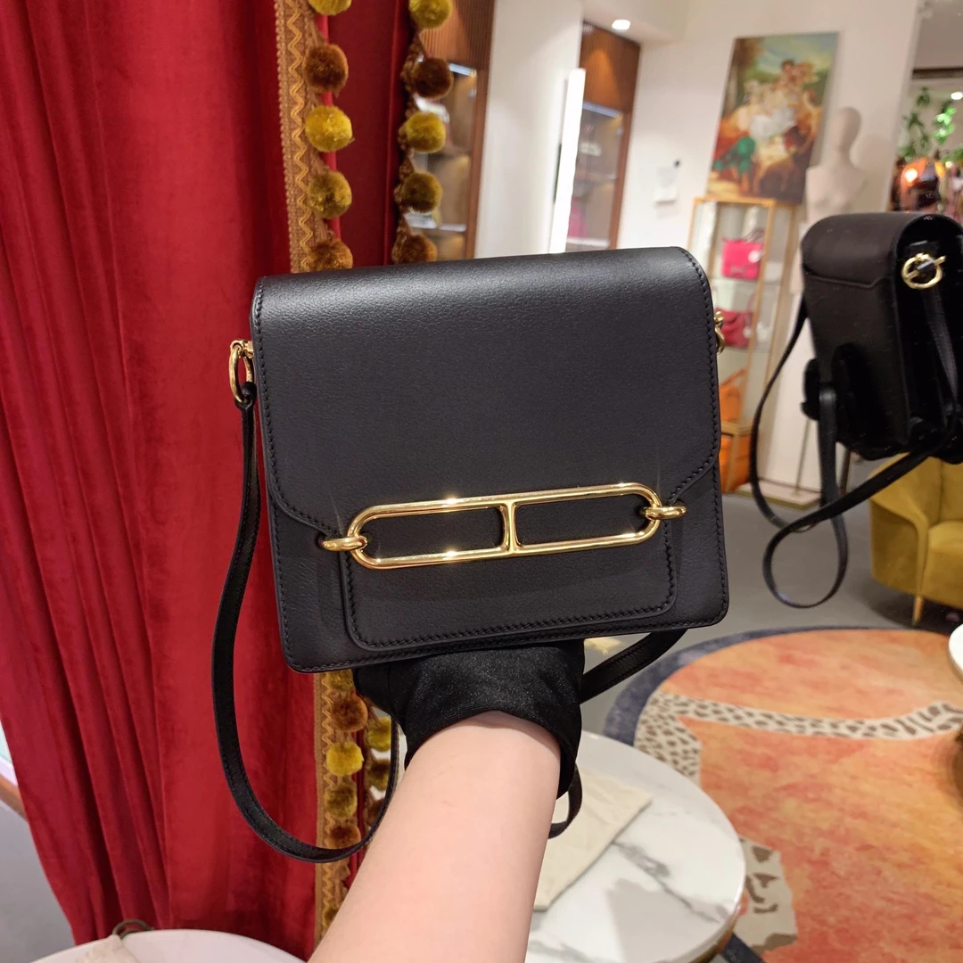 95新 Hermes/爱马仕 GGS丨roulisi17 mini黑金 20855627
