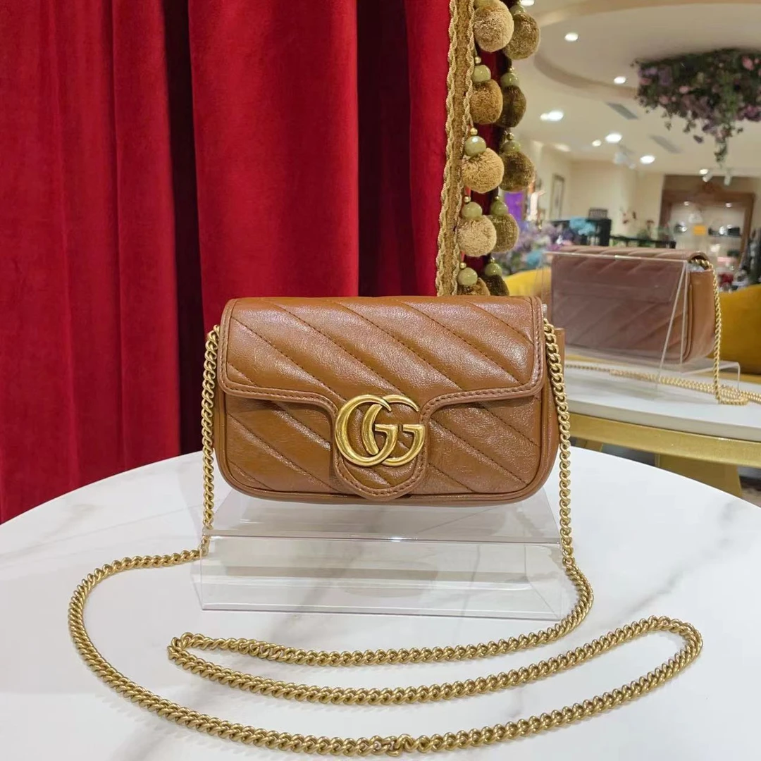 95新 GUCCI/古驰 GGS丨马蒙supermini焦糖色/24966607