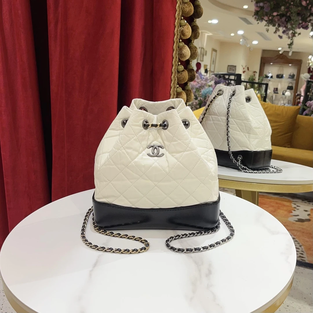 95新 Chanel/香奈儿 GGS丨流浪双肩包小号黑白油蜡 18725791