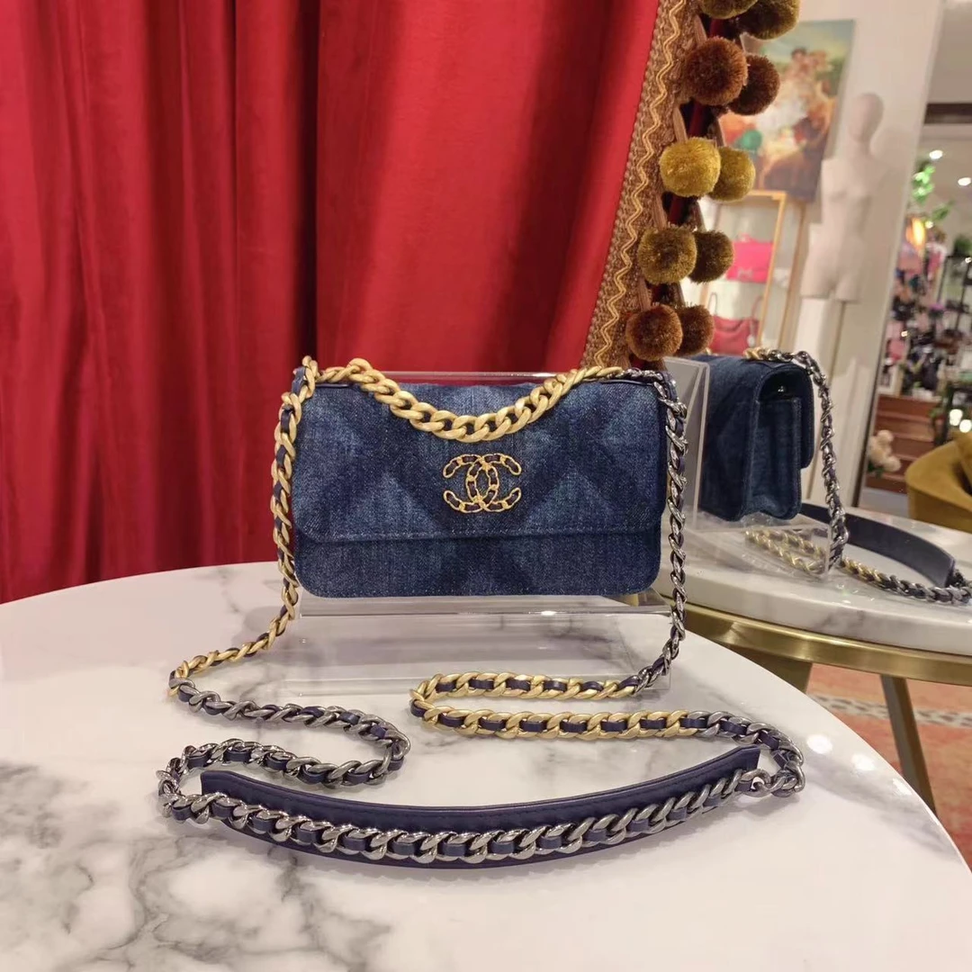 95新 Chanel/香奈儿 GGS小七丨19bag woc包 mini蓝色 84393970