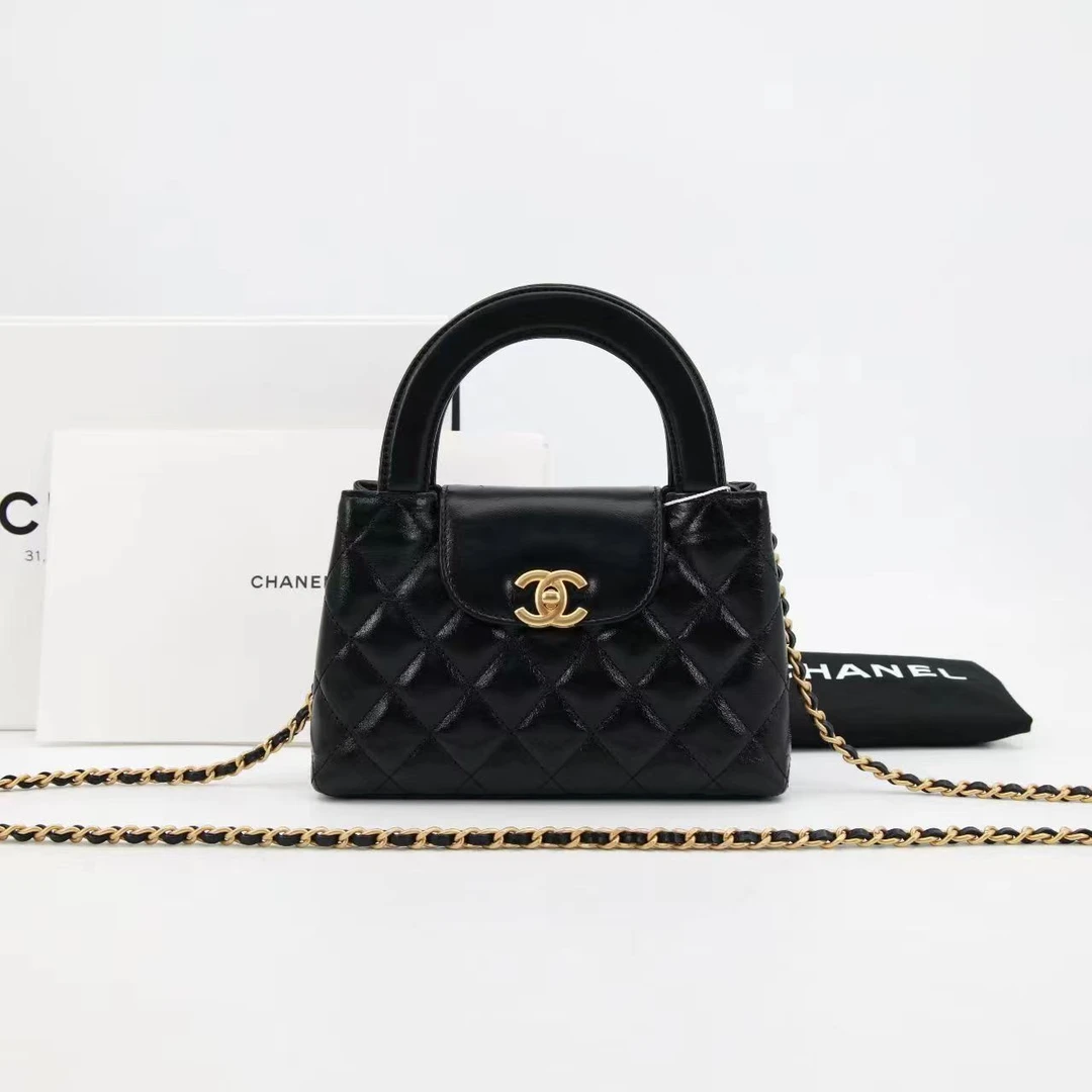 99新 Chanel/香奈儿 23k Kelly大号黑金38353443