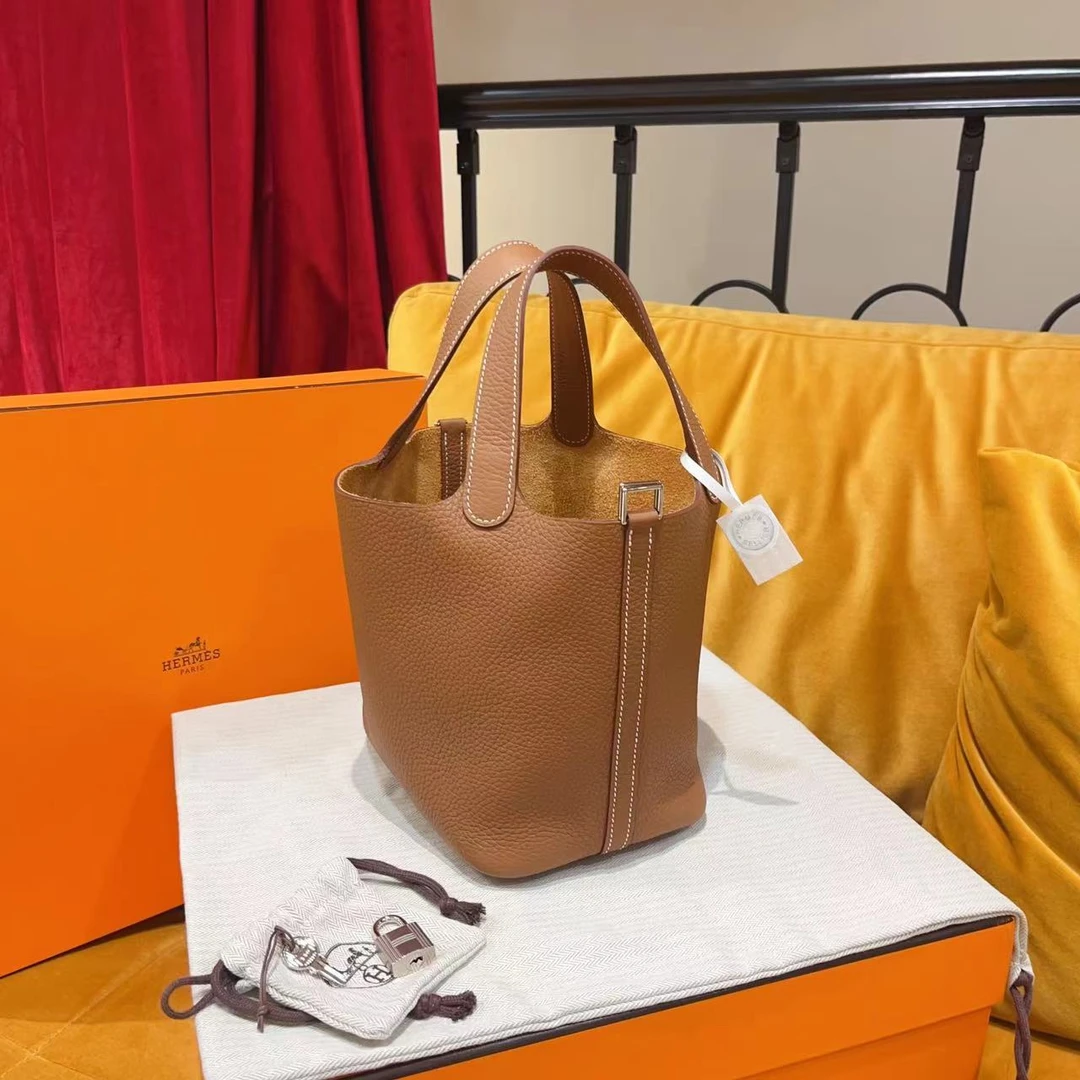 99新 Hermes/爱马仕 GGS丨picotin 18金棕银扣tc W刻67769939