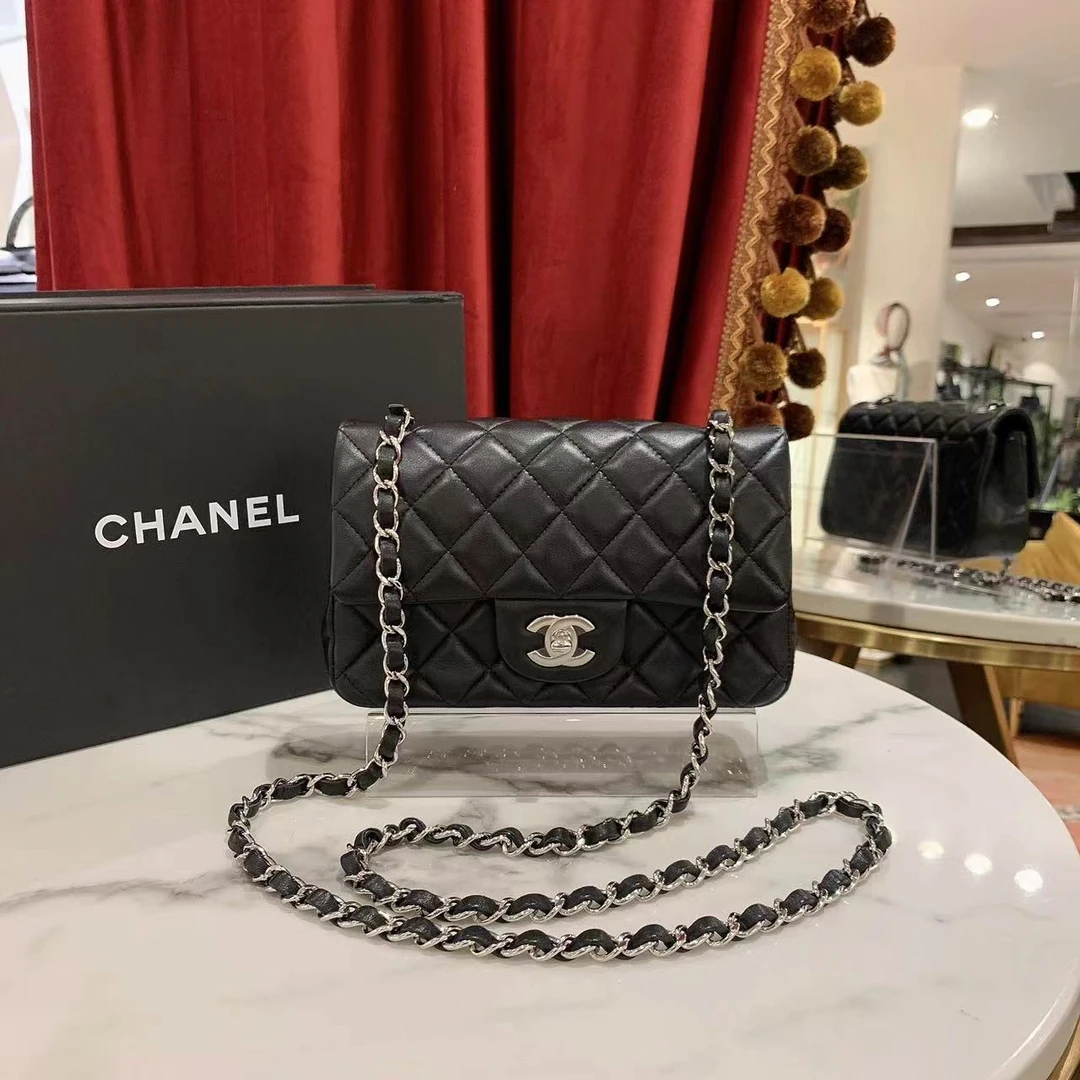 95新 Chanel/香奈儿 GGS丨CF大mini黑银羊28开 33804911