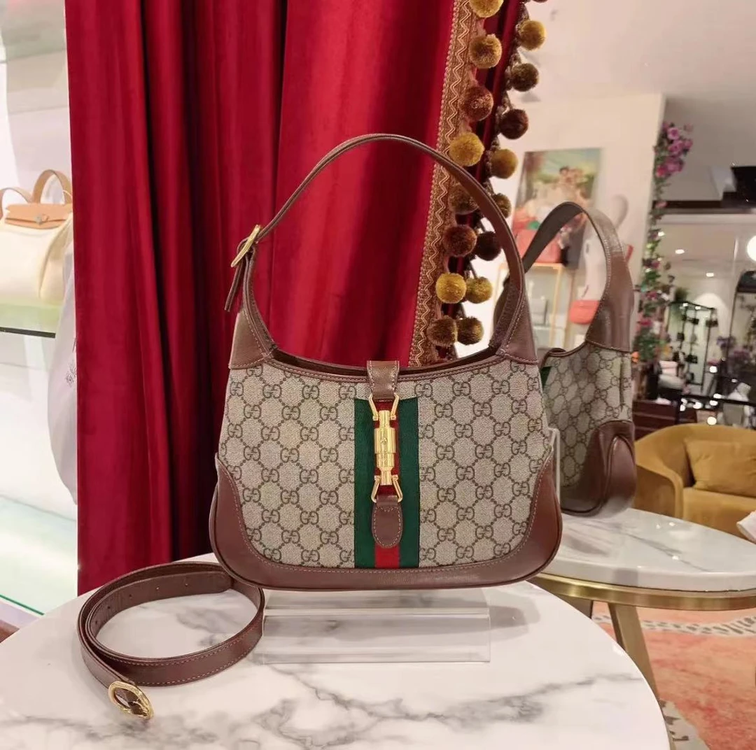 95新 GUCCI/古驰 GGS丨jackie1961小号棕色老花/75062048