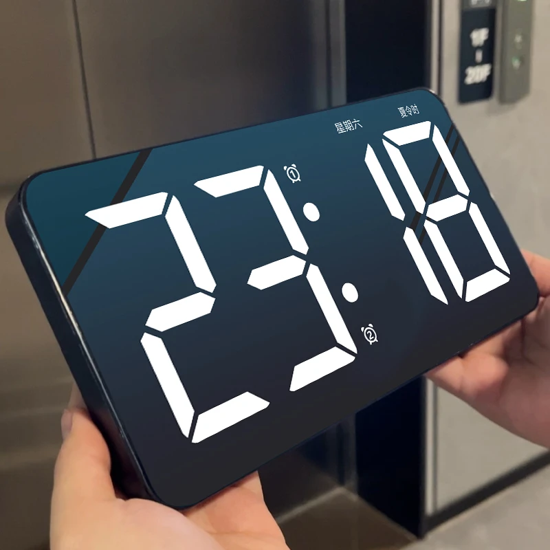 LED数字电子时钟桌面智能闹钟时间显示器客厅表2024新款钟表挂钟