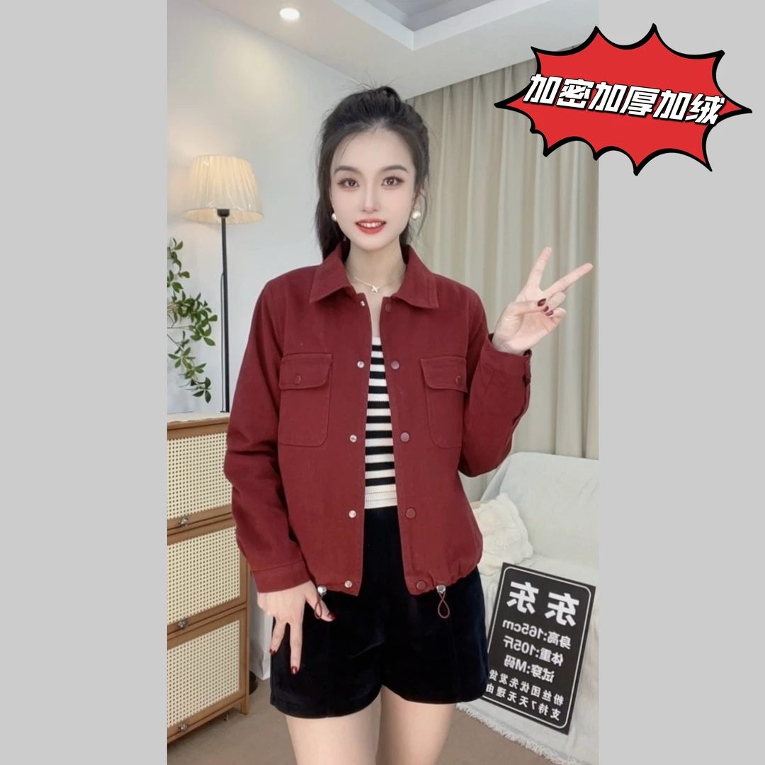 【断码捡漏】小个子加绒加厚大翻领外套休闲百搭显瘦爆款棉衣派克服