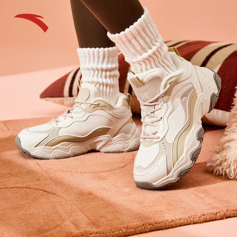 安踏陨石丨棉鞋女鞋欧若风冬季加绒保暖高帮厚底休闲鞋122448986