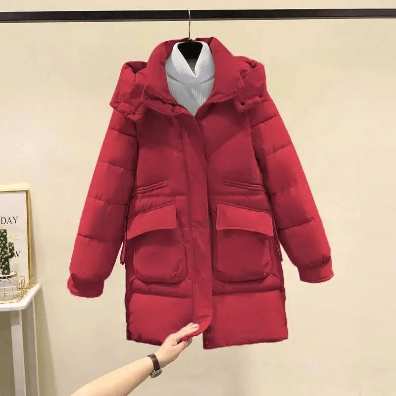 保暖加厚宽松冬季羽绒棉服女中长款大码时尚羽绒服23新款秋冬韩版