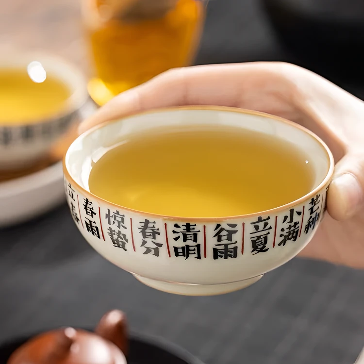 汝窑24节气普洱杯陶瓷茶杯茶杯主人杯高端个人家用专用手工大容量