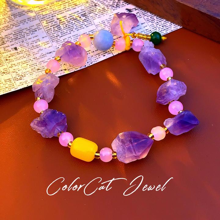 铜合金手链 S7002 【岩语】原岩紫色ColorCat手链