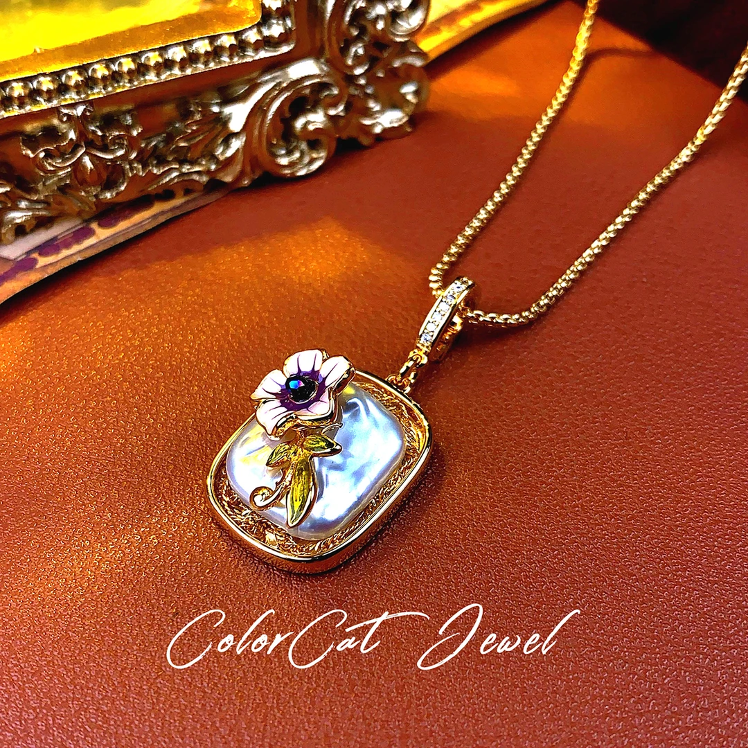 X5040新款天然淡水巴洛克【莫奈花园】中古巴洛克ColorCat项链