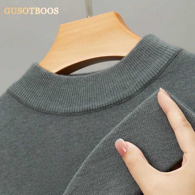 【贴肤穿可机洗】轻奢男士冬季纯色超细精打底卫衣面料舒适不起球