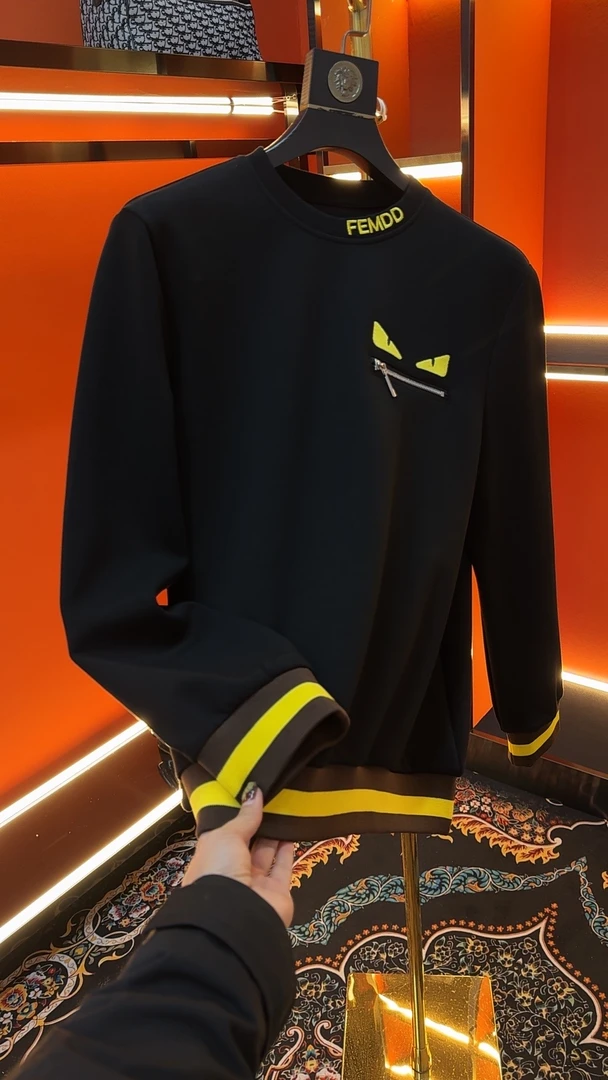 2024秋季新款圓領男士輕奢卫衣休閑长袖修身設計師刺繡8970款12