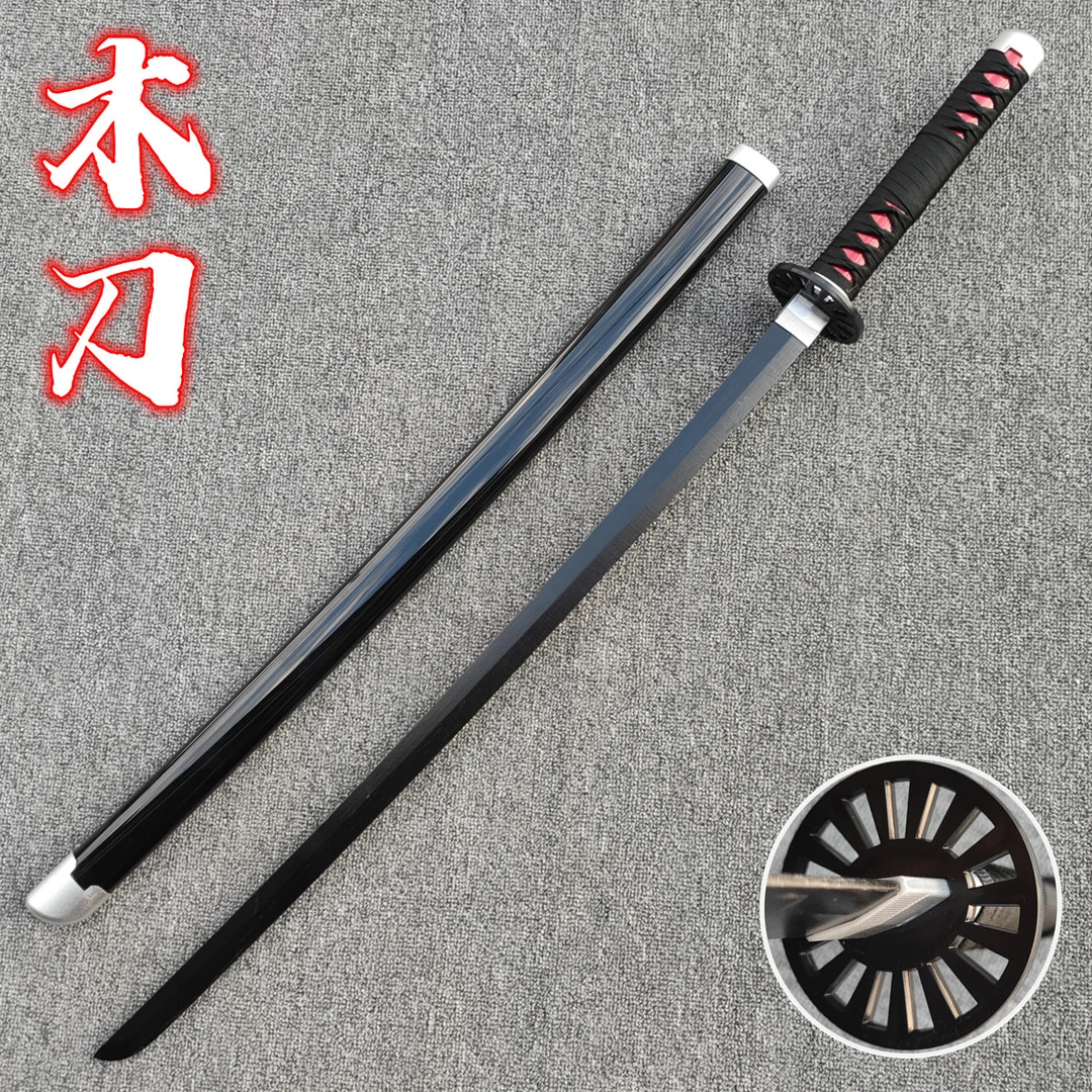 唐横刀武士刃居合木刀带鞘武术训练习拔刀剑道具男孩儿童玩具木剑
