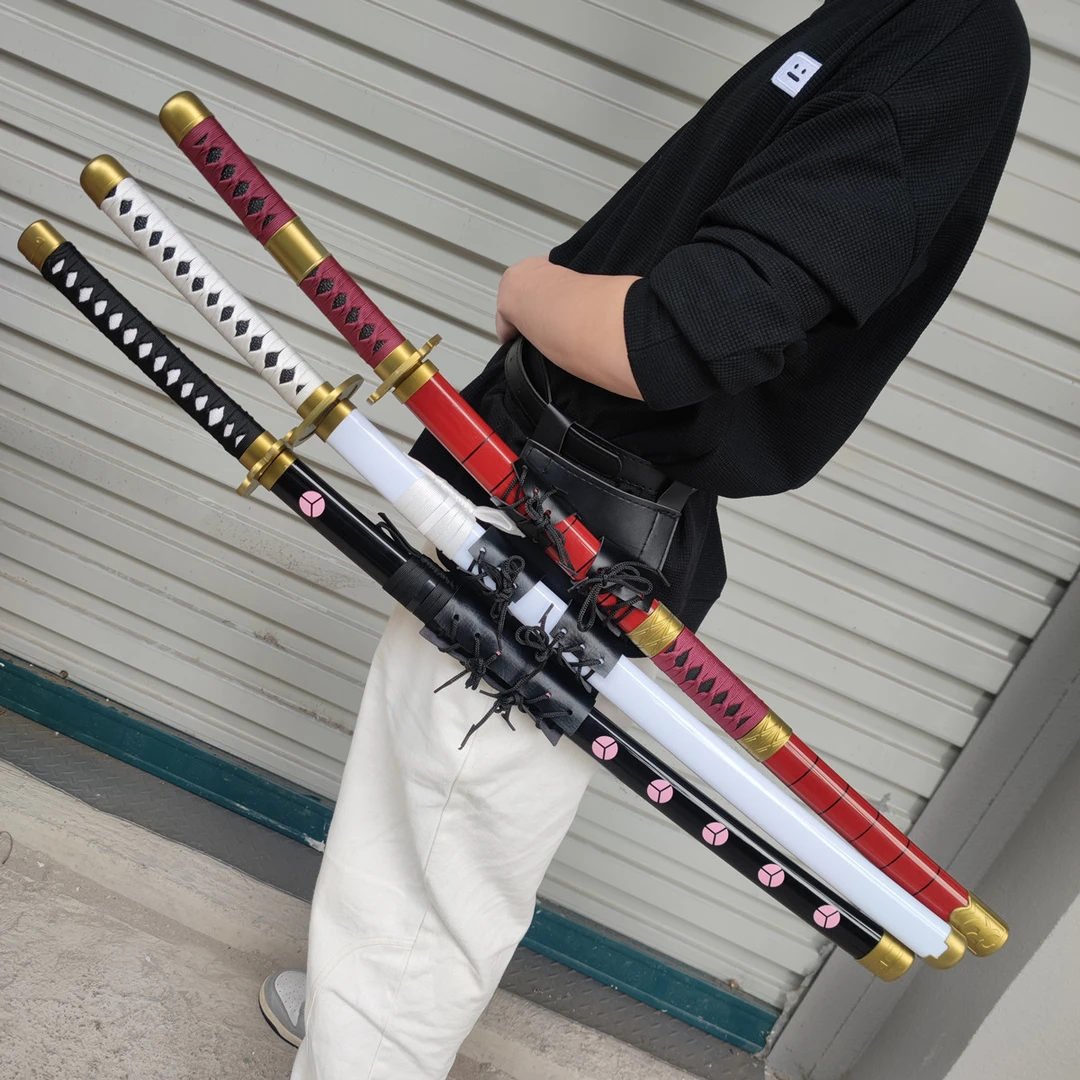 索隆三刀秋水阎魔居合木刀带鞘武士刃海贼王动漫cos道具儿童玩具