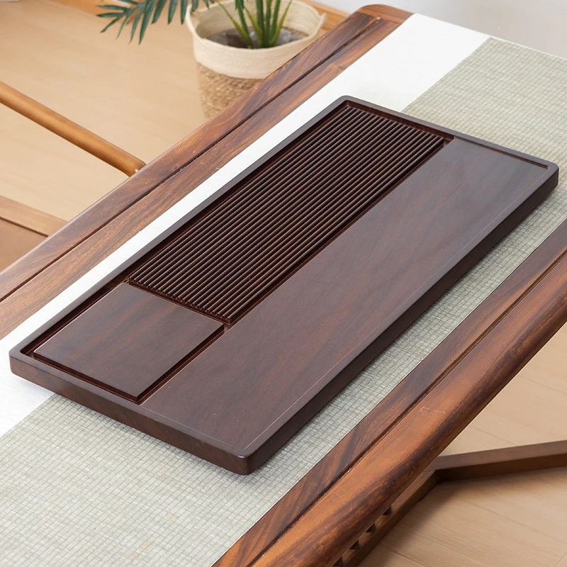 黑檀色/黄色【品益90*43】茶盘实木家用小型干泡茶台简约排水整块