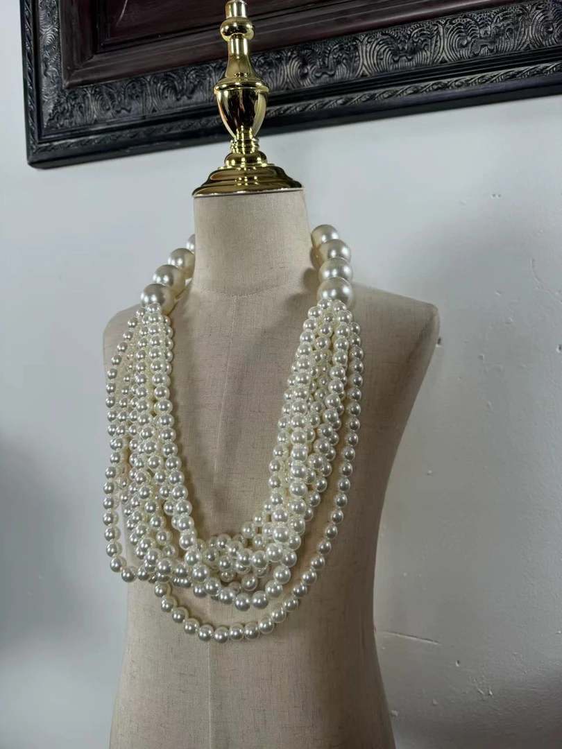 小大珍珠项链潮服配饰潮服百搭潮服银色配饰脖饰配饰时尚饰品