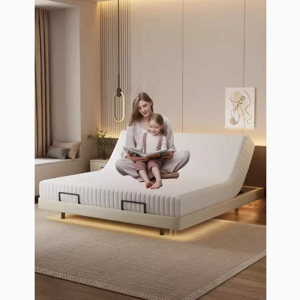 电动床智能现代简约主卧双人零重力真皮多功能升降极简松弛感架子