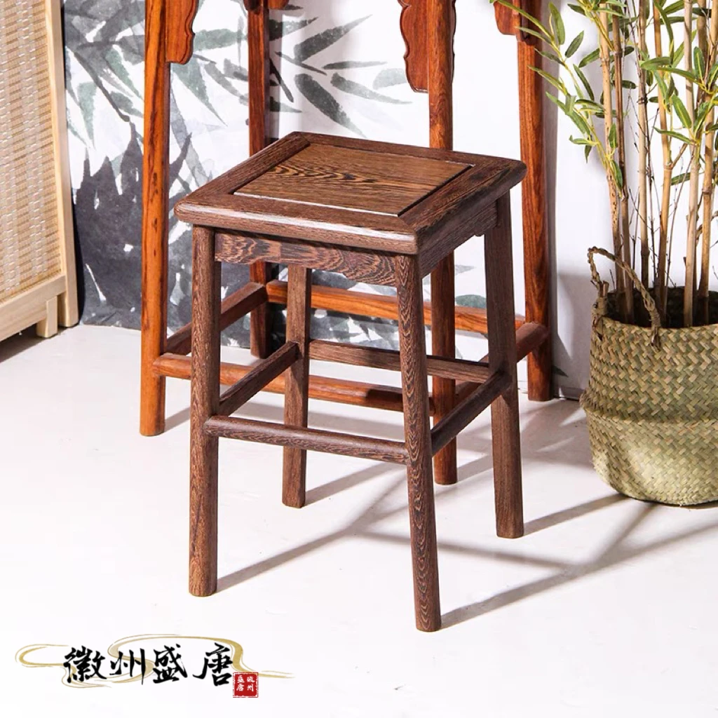 新中式加大富贵凳实木制大矮凳子家用门厅换鞋凳手工木质复工方凳