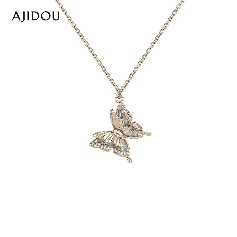 合金项链 AJIDOU阿吉豆秘境蝶影系列优雅轻奢蝴蝶项链