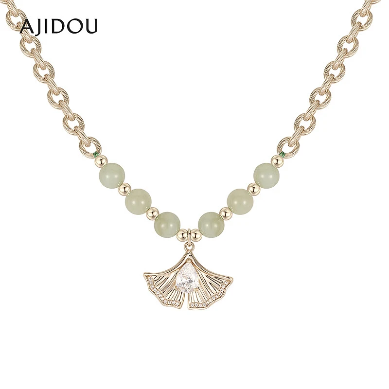 不锈钢项链 AJIDOU阿吉豆金色回响系列项链女时尚锁骨链潮流气质