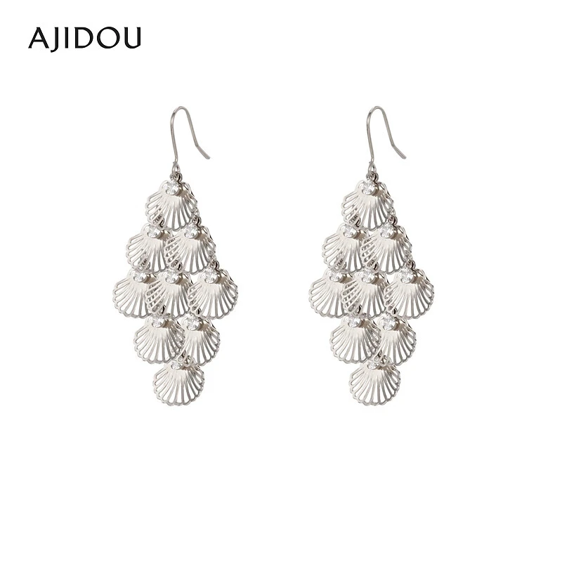合金玻璃耳饰 AJIDOU阿吉豆耳环女时尚度假风水钻专柜同款耳钉