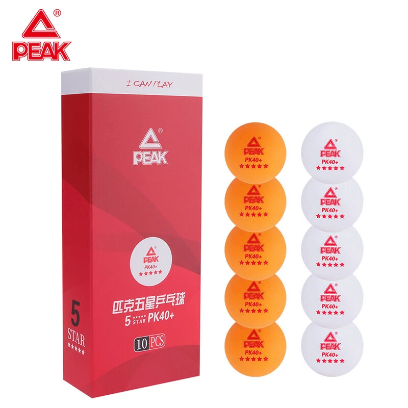 Peak/匹克运动比赛训练耐用成人儿童五星耐打高弹乒乓球10个装