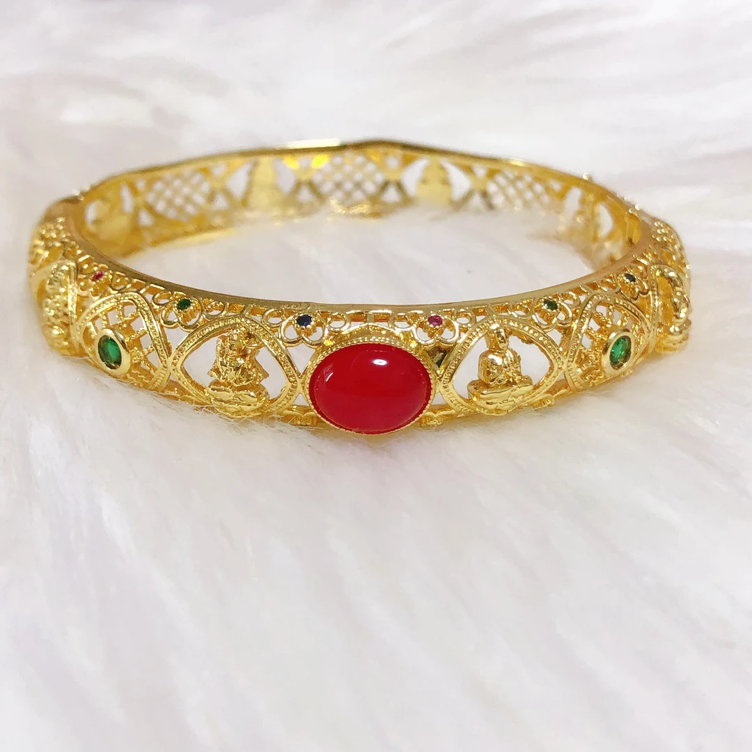 DAFHH复古国风手工可调节红守护手镯配证书礼盒