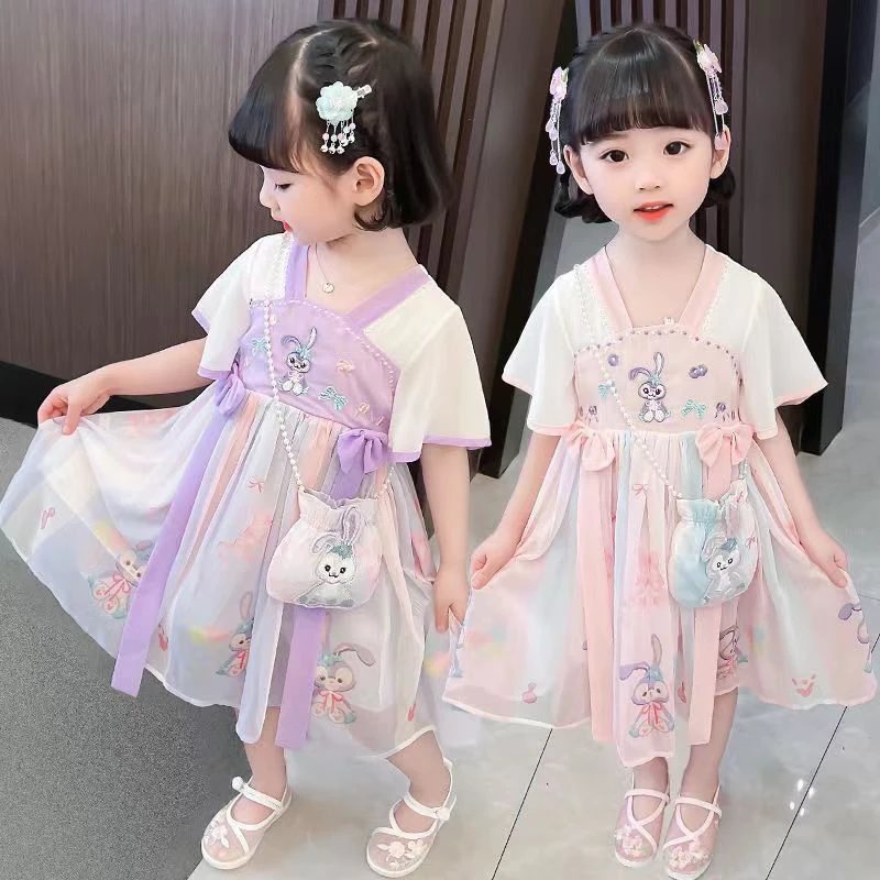 女童汉服夏装新款古风连衣裙宝宝星黛露公主裙儿童中国风超仙襦裙