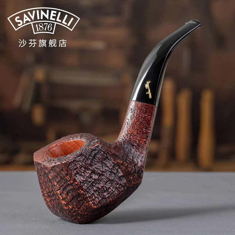 意大利沙芬全球限量纯手工石楠木烟斗P110S签字级喷砂面46号