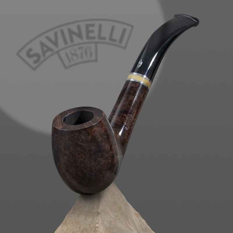 SAVINELLI/沙芬奥斯卡意大利进口石楠木烟斗P393光面670经典弯斗