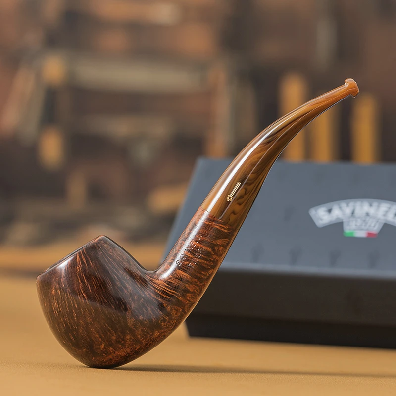 沙芬旗舰店苔原系列P103L光面石楠木烟斗626经典弯斗新手入门斗