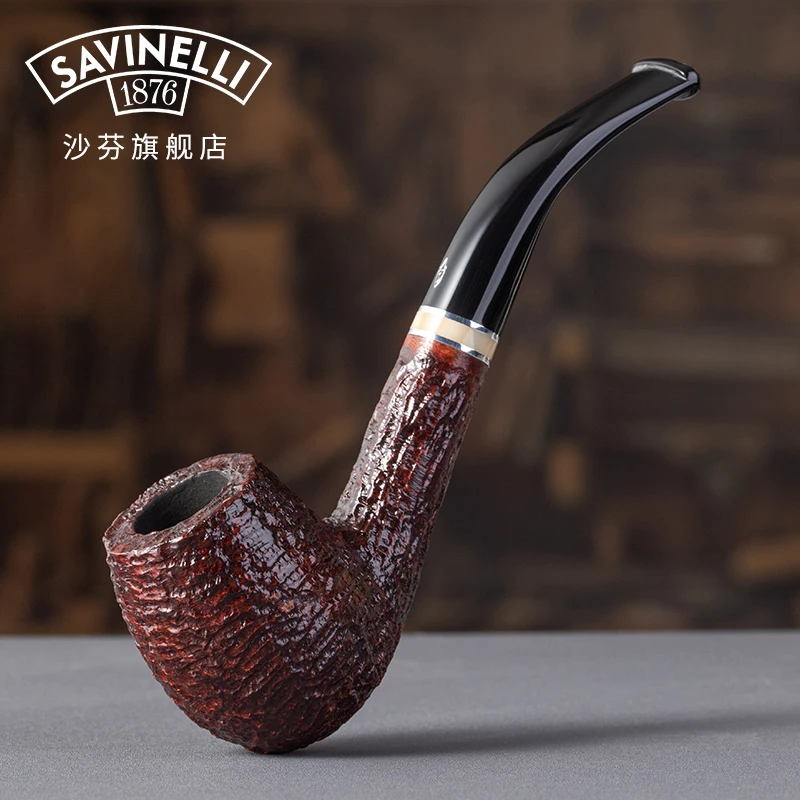 沙芬奥斯卡麻面石楠木烟斗P393ZMS传统手工烟斗670经典大号弯斗