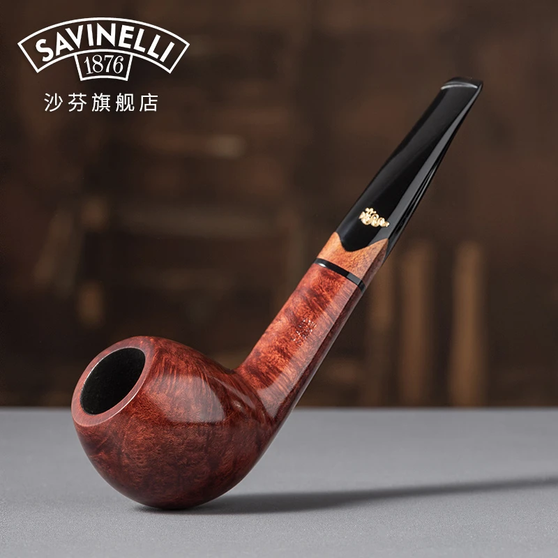 意大利沙芬24年度限量款龙纹系列入门纯手工光面石楠木烟斗6号