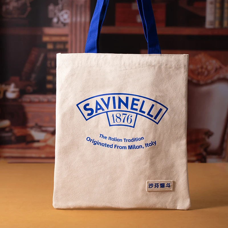 沙芬原色帆布购物袋大容量烟斗收纳袋简约单肩包