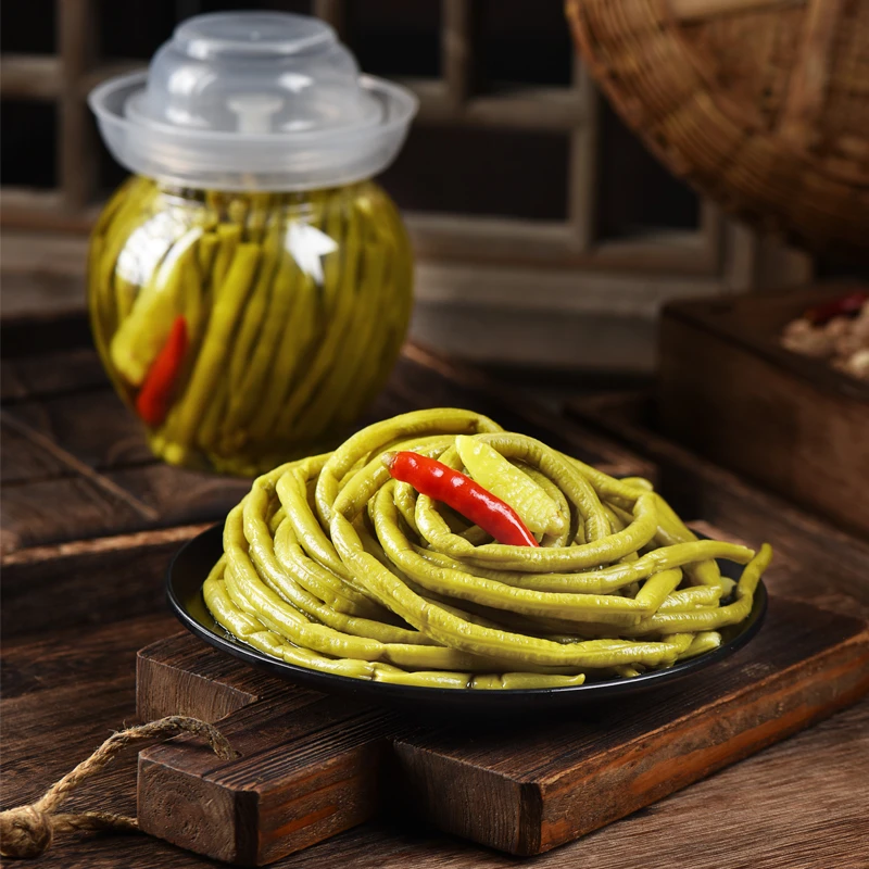 正宗四川泡菜泡豇豆罐装腌制酸豇豆老坛泡菜即食下饭开胃菜800克