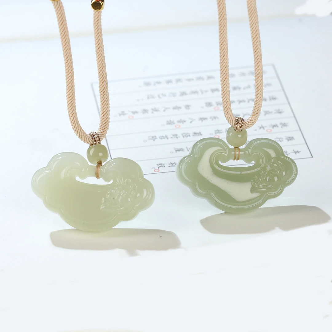 HW【麦子家族618大促】天然和田玉挂件吊坠如意锁多样性发1G0163